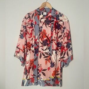 🚩 Final Sale- CAbi | Vibrant Floral Kimono Wrap Cardigan, XS/S Japanese Tropical